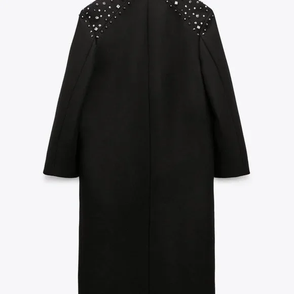 ZARA STUDDED WOOL COAT LIMITED EDITION - Picture 4 of 8